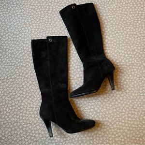 Cole Haan Nike Air Black Heeled Suede Boots (7)